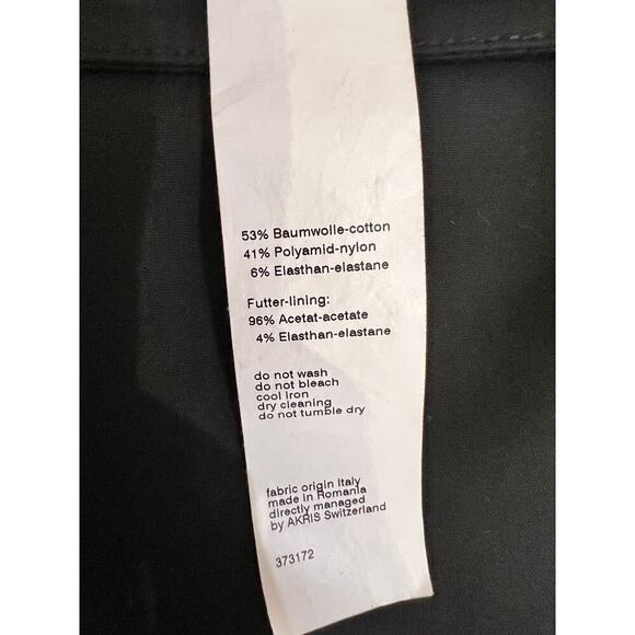 Akris Punto Solid Black Knee Length Stretch Cotton Pencil Skirt Size 8 - Picture 6 of 7